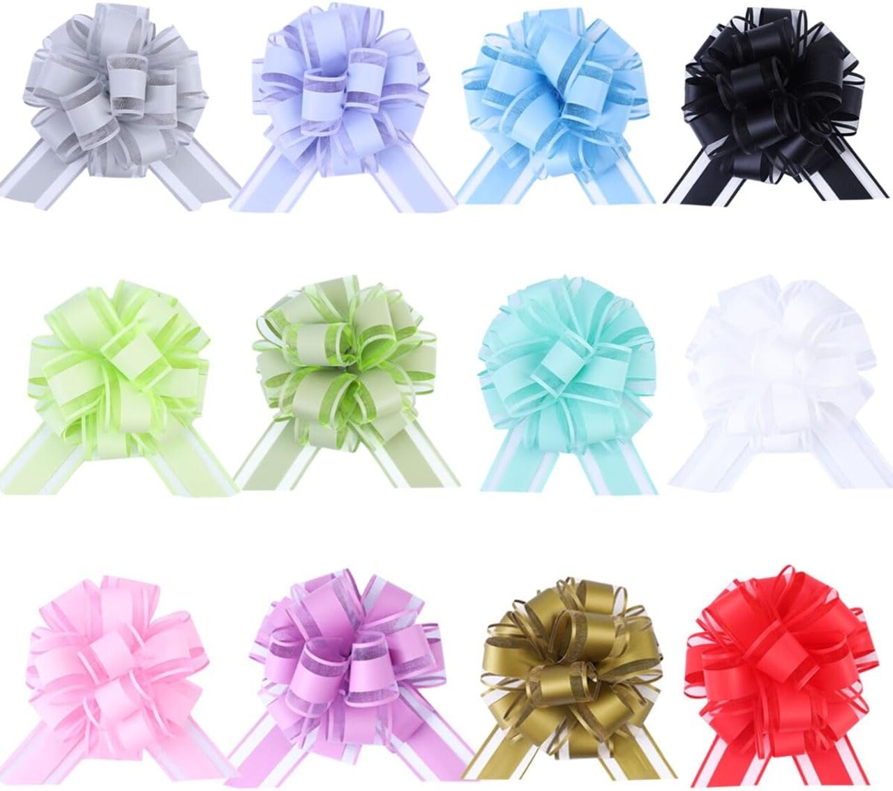 12 Pcs 6inch Pull Bow Gift Wrapping,Pull Bow for Birthday, Christmas, Party, Holiday, Gift Boxes Bow Basket Packaging Bows for Valentine's Day Presents Flower Decorations (Mixed Color)